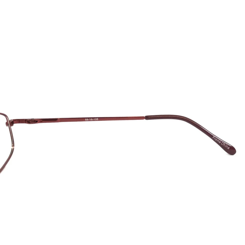 Parade Eyeglasses Frames 1554 WINE Red Rectangle Wire Rim 55-16-135